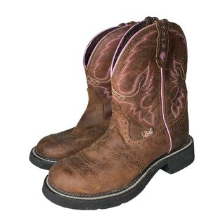 Justin Gypsy L9903 Western Brown Leather Roper Boots Women’s Size 7B